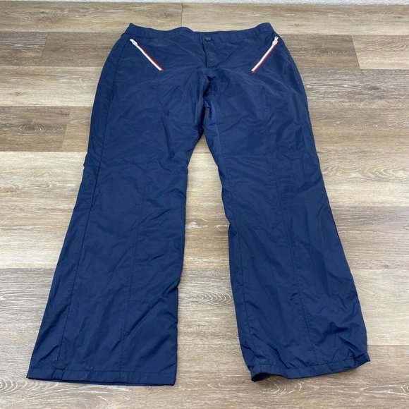 TOMMY HILFIGER Wide Leg Mid Rise Blue Wind Breaker Track Pants Women's Size 13 - Picture 11 of 12